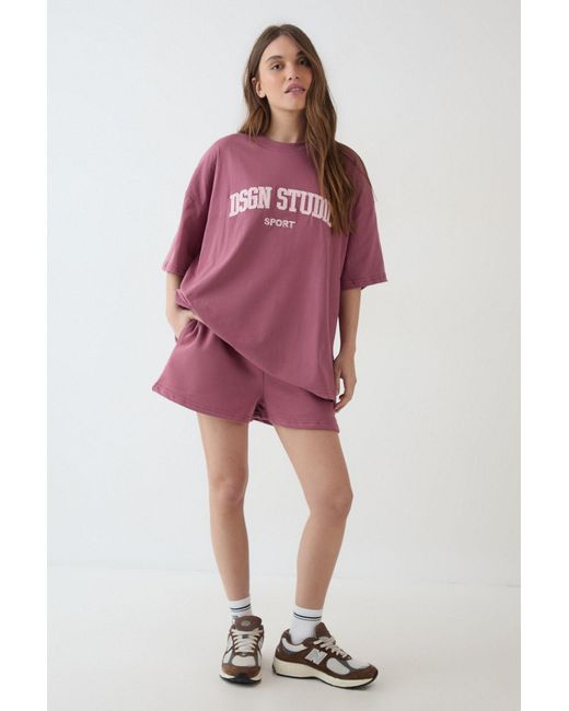 DSGN Studio Red Applique Oversized T-Shirt
