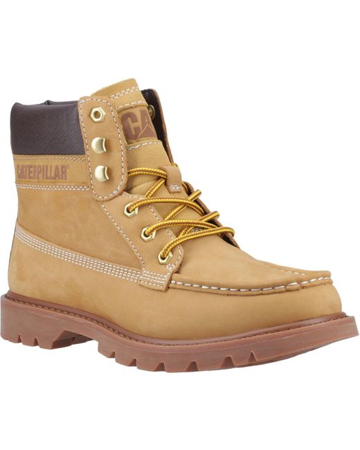 Caterpillar Natural Cat Lifestyle Colorado Moc Toe Leather Honey Reset Ankle Boots for men