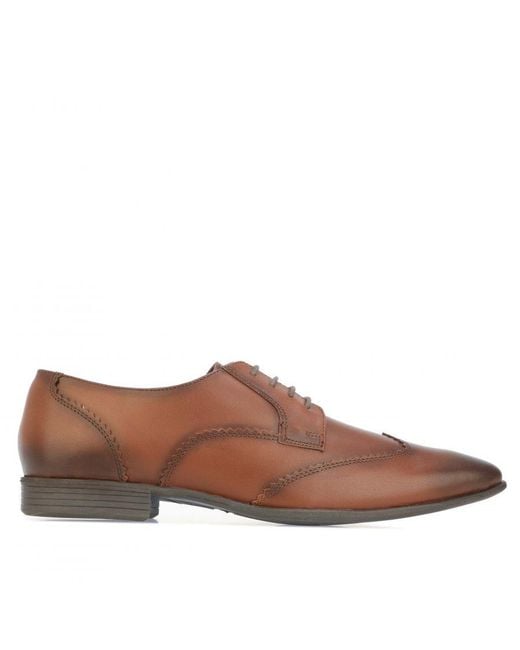 Lambretta Brown Blair Leather Wing Tip Shoes for men