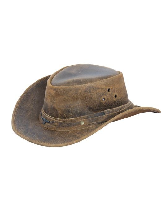 Infinity Leather Brown Cowboy Aussie Real Hat Australian Tan Western Outback Bush Hat for men