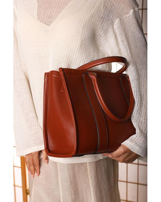 Where's That From Brown Quarry Tote Bag With Cross Body Strap