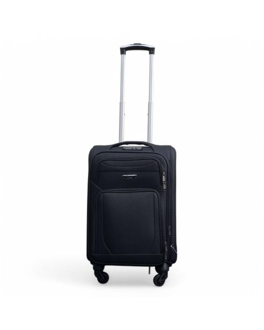 Infinity Leather Blue Erweiterbarer Weichschalen-Kabinenkoffer, 50,5 X 37 X 26 Cm, Gepäck, Passend Für Easyjet, Ryanair