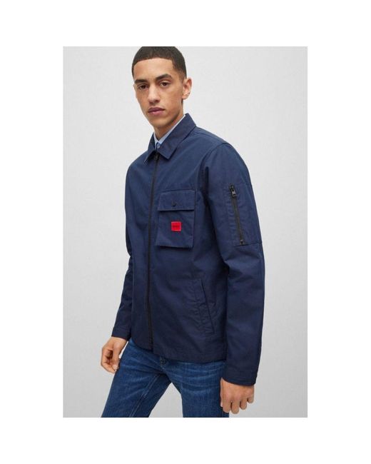HUGO Blue Emmond Zip Overshirt for men