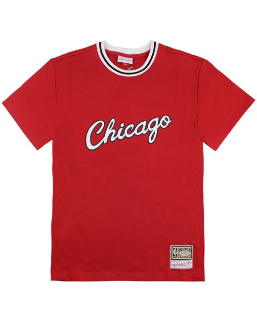 Mitchell & Ness Red Chicago Bulls French Terry T-Shirt for men
