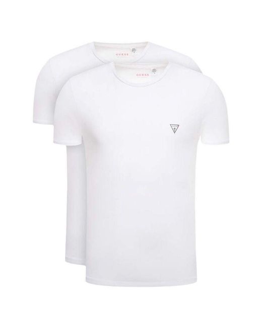 Guess Herren-t-shirts Met Rundhalsausschnitt En Kurzen Ärmeln In 2er-pack in het White voor heren