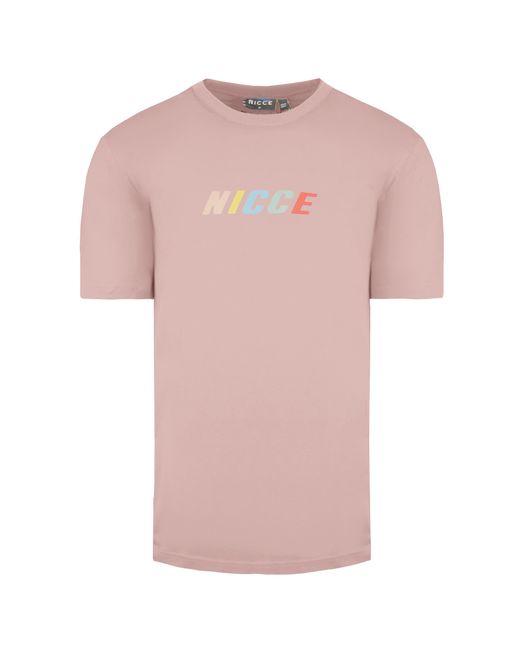 Nicce London Pink Round Neck Short Sleeve Myriad T-Shirt 211 1 09 09 0339 Cotton for men
