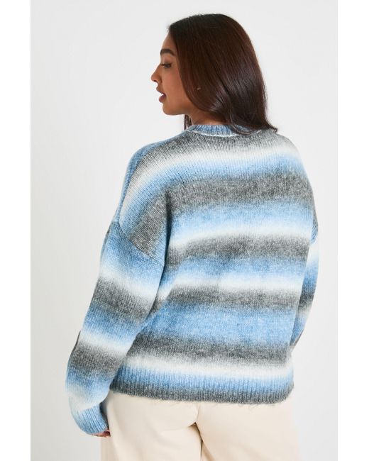 Boohoo Blue Plus Knit Crew Neck Jumper