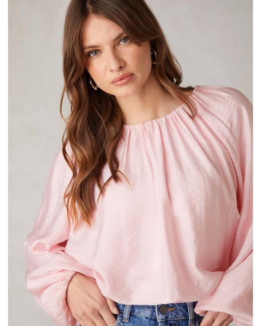 Ro&zo Pink Blouson Sleeve Top