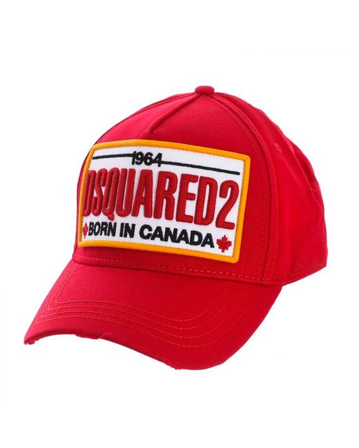 DSquared² Red Cap With Adjustable Strap Bmc0354-05C00001 for men