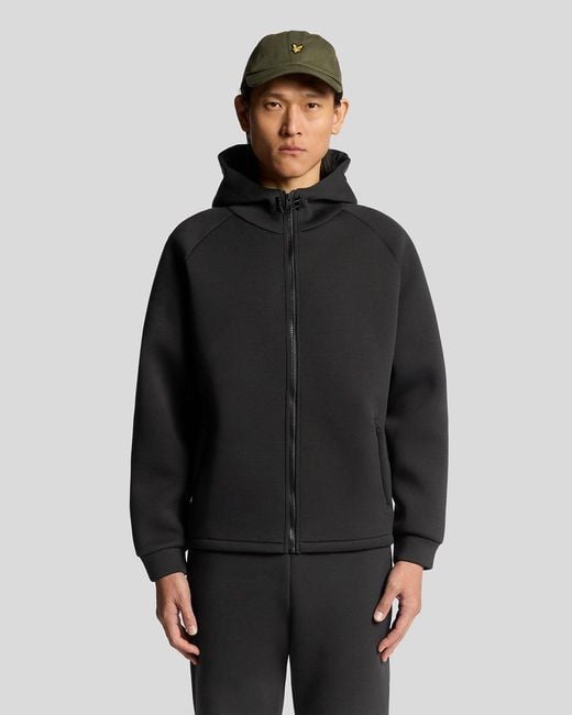 Lyle & Scott Black Neoprene Full Zip Hoodie for men