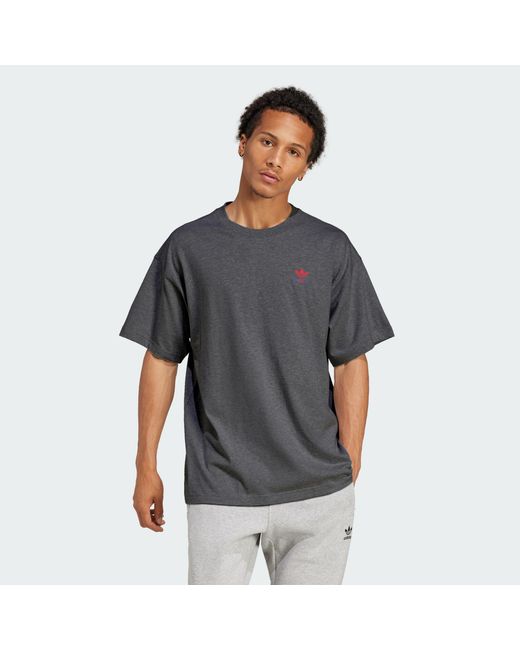 Adidas Originals Gray Sardines Graphic Tee for men