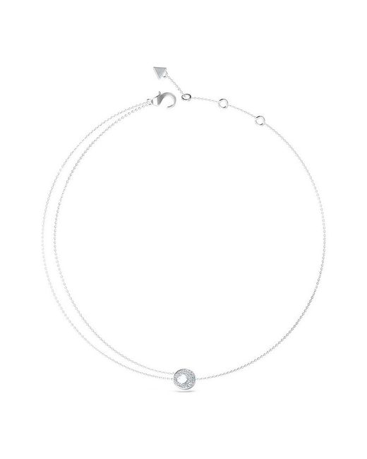 Guess White Ubn05223Rh Ladies Blooming Summer Necklace