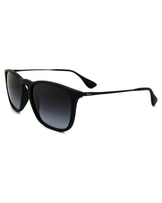 Ray-Ban Black Retro Round Rubber Gradient Sunglasses for men