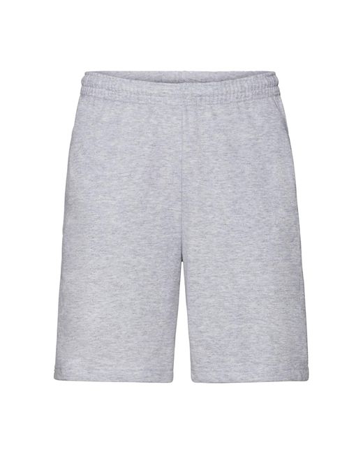 Fruit Of The Loom Gray Lightweight Casual Fleece Shorts (240 Gsm) (Heather) for men