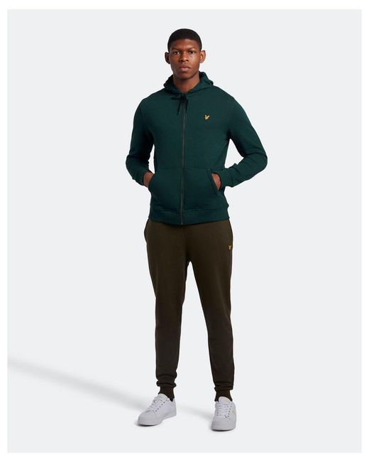 Lyle & Scott Green Zip Through Hoodie for men