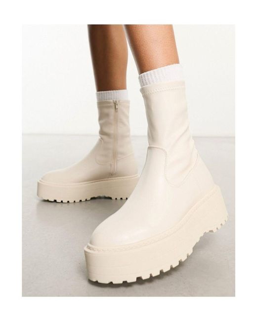 Public Desire Natural Pabla Chunky Sole Ankle Boots