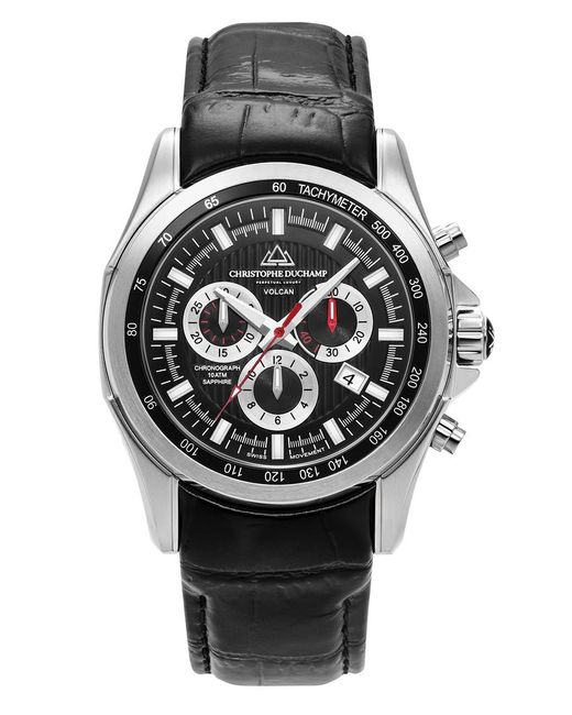 Christophe Duchamp Black Volcan Chronograph Watch 44Mm for men