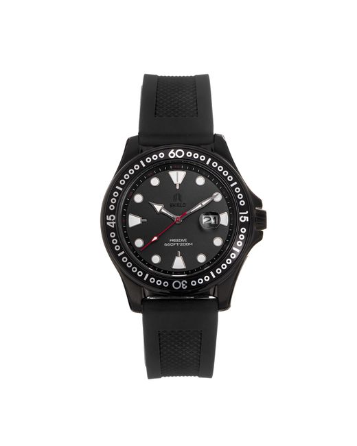 Shield Black Freedive Strap Watch W/Date for men