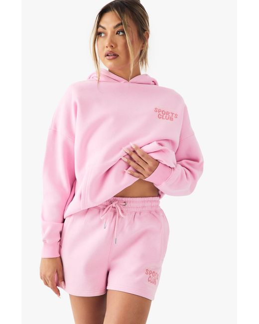 DSGN Studio Pink Sports Club Bubble Print Sweat Short