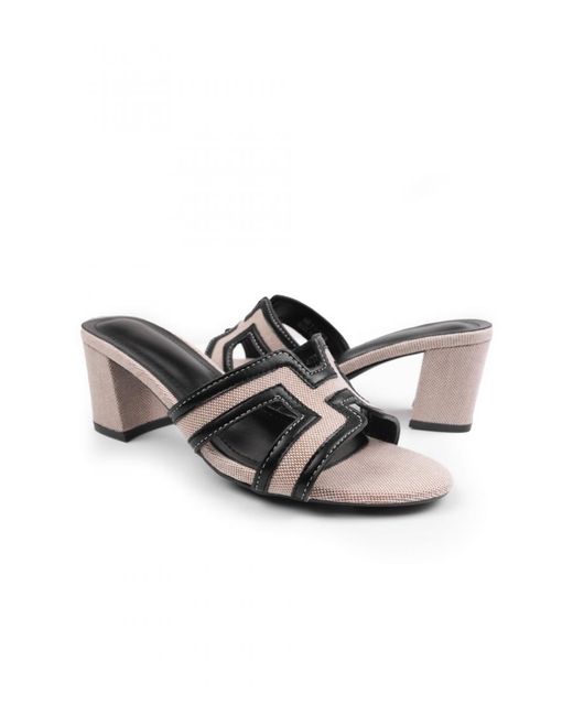 Where's That From Black 'Drama' Cut Out Strap Block Heel Sandals