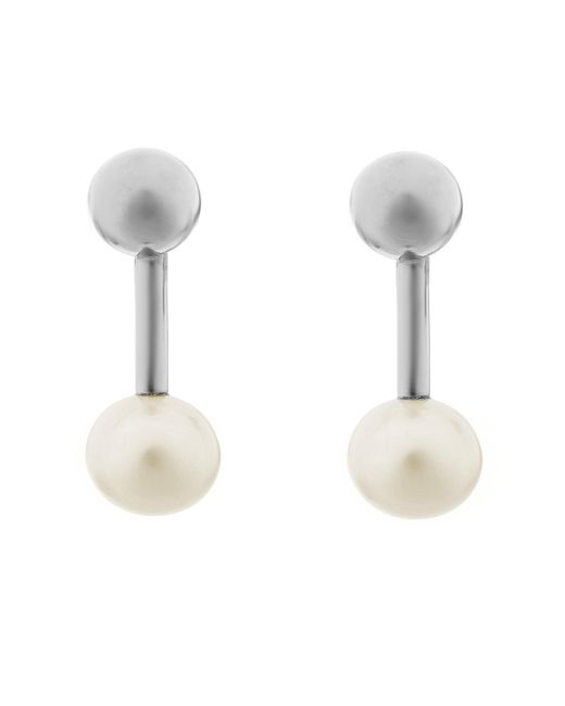 Orphelia White 'Aliena' 925 Sterling Drop Earrings