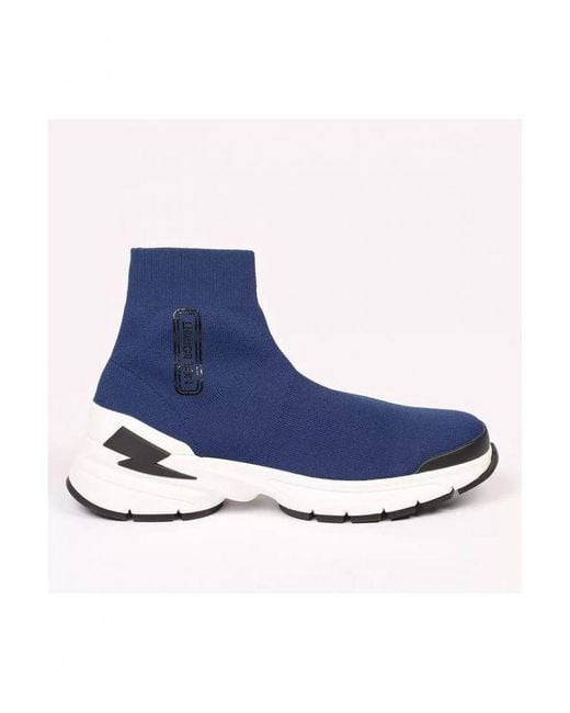 Neil Barrett Blue Textile Lining Sneaker for men