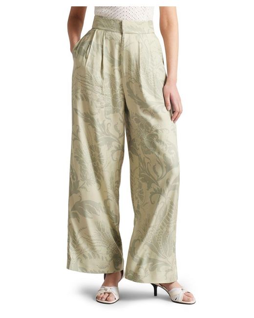 Ted Baker Natural Wyntir Tailored Wide Leg Trouser, Mid Viscose