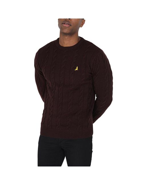 Brave Soul Black Pullover Jumper Crew Neck Long Sleeve Winter Knitted Cardigan for men