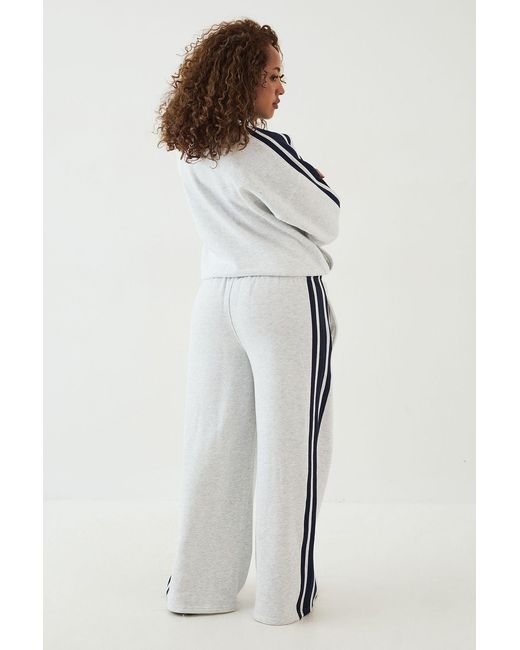 DSGN Studio Gray Side Stripe Funnel Neck Zip Through Bomber Tracksuit