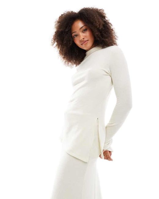 Vero Moda White Mix And Match Supersoft Side Split Top