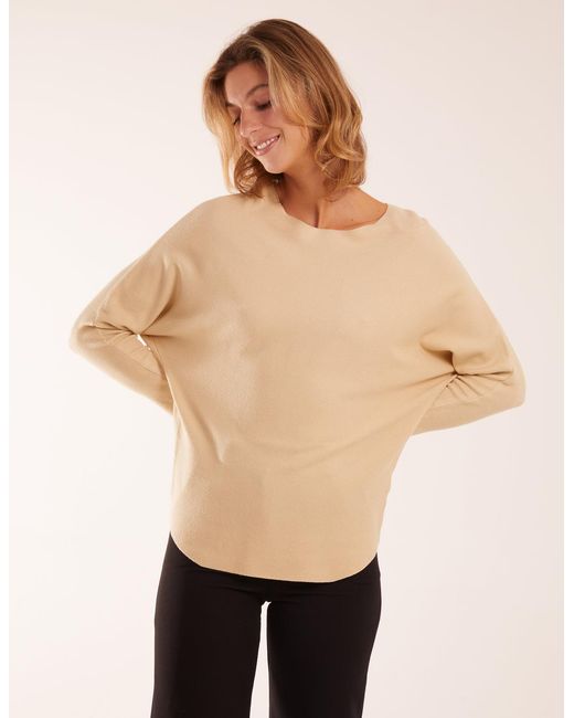 Blue Vanilla Natural Plain Batwing Top