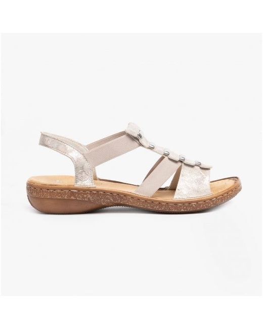 Rieker White 62850-90 Sandals Rose
