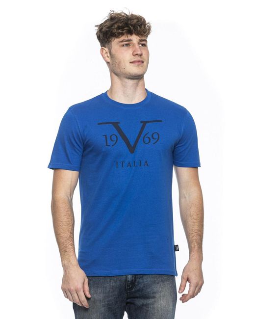 Versace 19.69 Abbigliamento Sportivo Blue 19V69 T-Shirt Rayan Royal Cotton for men