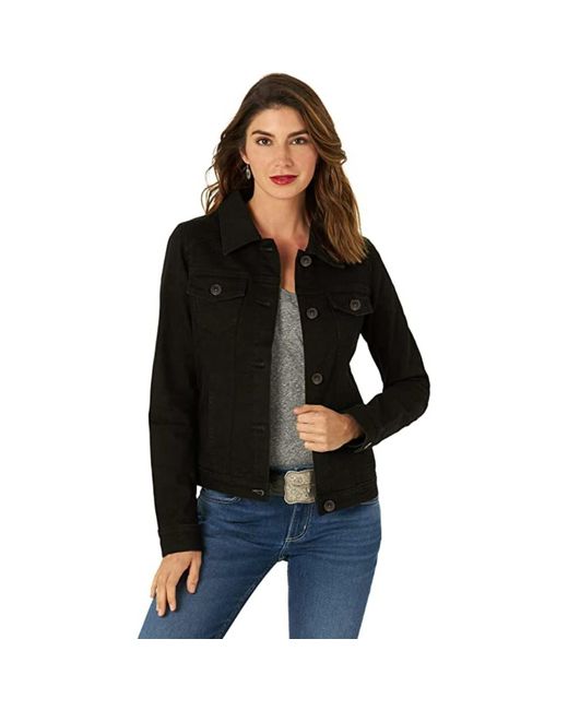 Enzo Black Ladies Stretch Denim Jackets Designer Womenswear