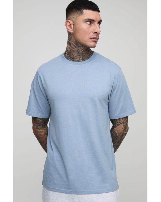 BoohooMAN Blue Tall Basic Regular Fit Crew Neck T-Shirt for men