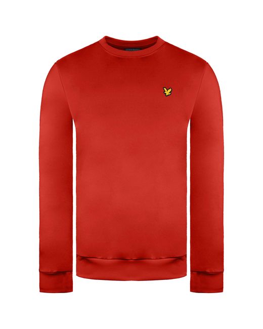 Lyle & Scott Red Long Sleeve Crew Neck Golf Tech Midlayer Ml1259G Z146 for men