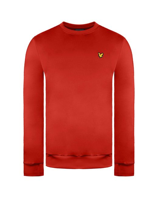 Lyle & Scott Red Long Sleeve Crew Neck Golf Tech Midlayer Ml1259G Z146 for men