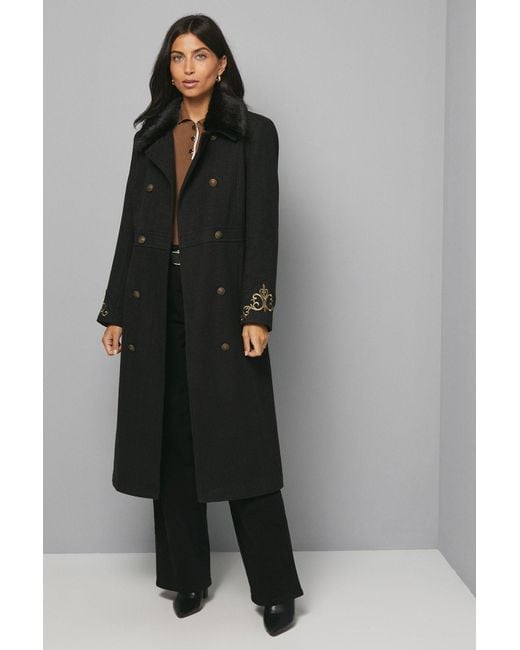 Double Breasted Coat Wallis Grey Military Coat Jackets Coats Wool