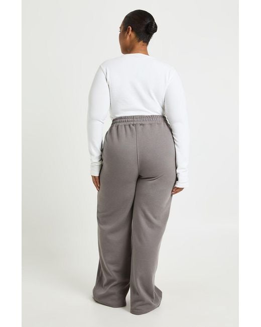 Boohoo Gray Plus Wide Leg Joggers