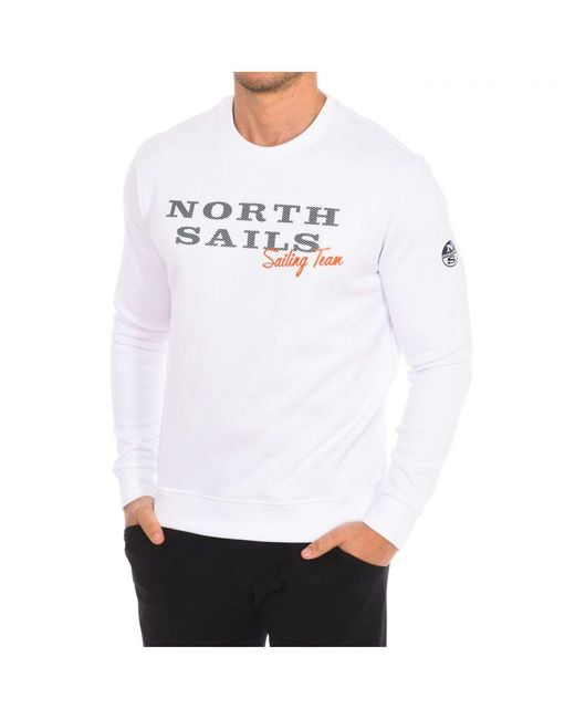 North Sails Sweater Met Lange Mouwen En Ronde Hals 9022970 in het White voor heren