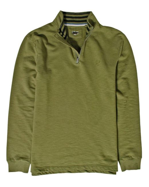 M&CO. Green Quarter Zip Cotton Sweatshirt for men