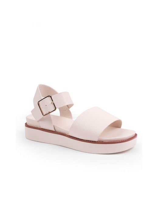 Where's That From Pink 'Phoenix' Wide Fit Classic Flat Sandals With Strap And Buckle Detail