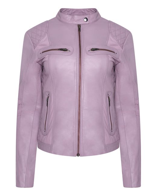 Pelle D'annata Purple D'Annata Ladies Real Leather Biker Jacket