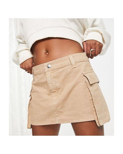 ASOS Natural Petite Bellow Pocket Mini Skirt