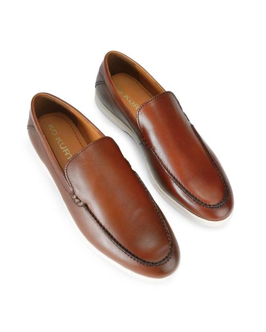 KG by Kurt Geiger Brown Leather Ryan Loafers for men