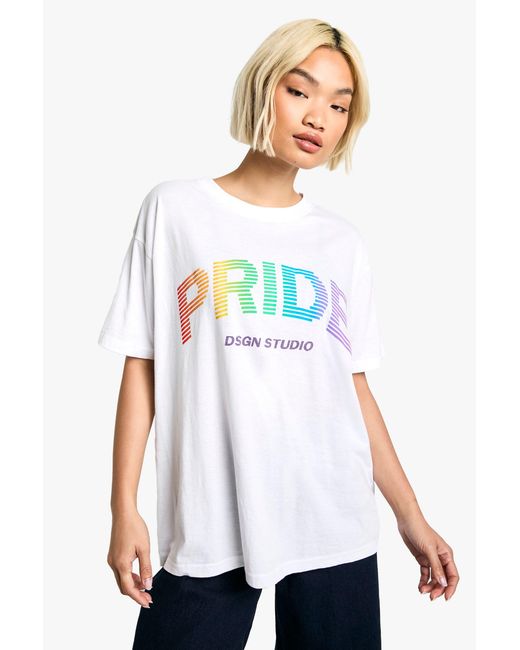 DSGN Studio White Pride Slogan Oversized T Shirt