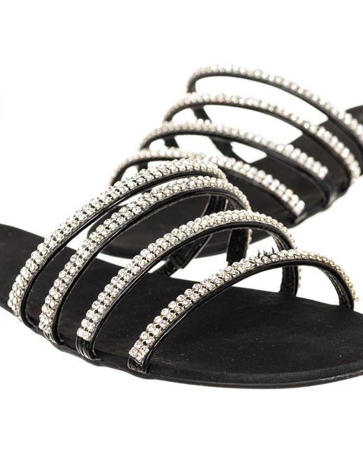 Guess Black Flat Sandals With Personalized Insole Flril1Paf03