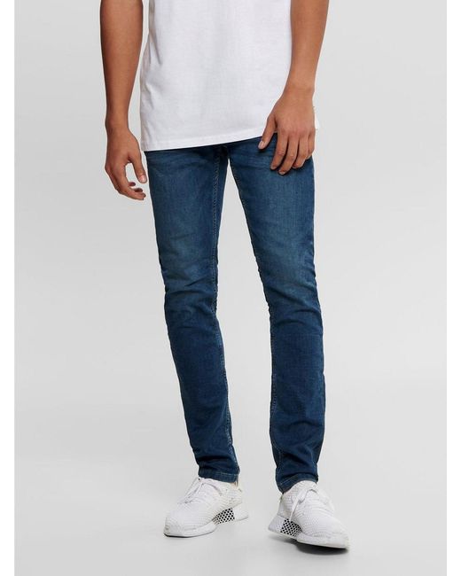Only & Sons Blue Loom Stretch Jeans for men