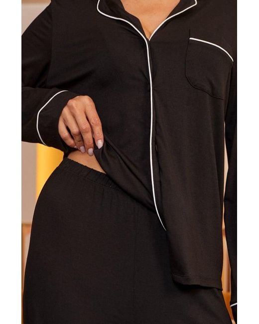 Sosandar Orange Contrast Trim Pyjama Bottoms