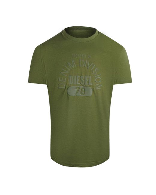 DIESEL Green Property Of Denim Division T-Shirt Cotton for men